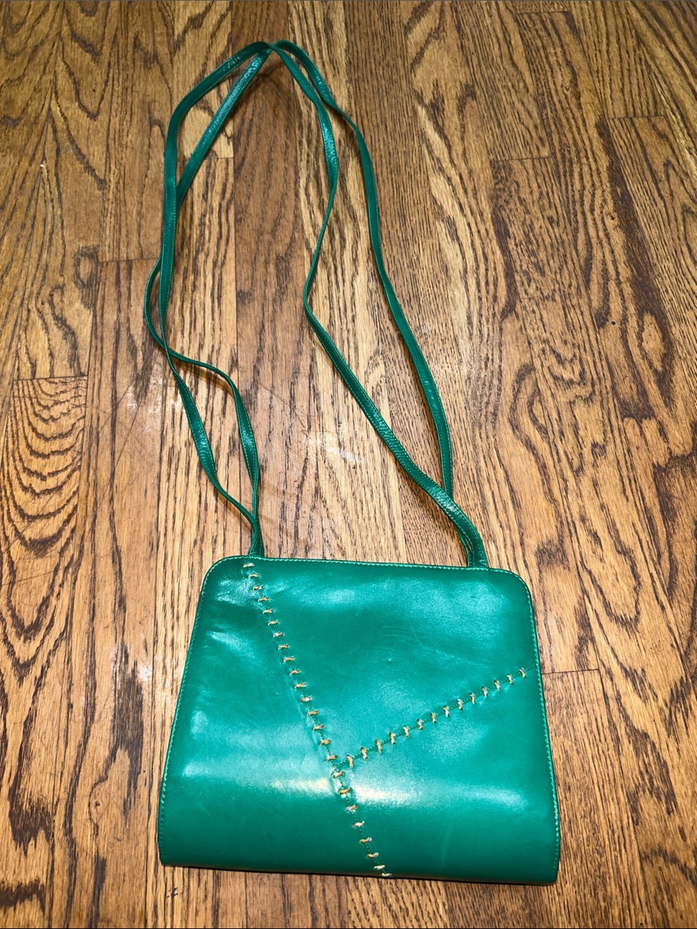 Vintage Neiman Marcus Emerald Green Leather Crossbody Bag